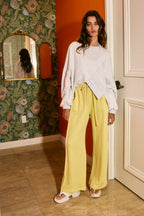 Exposed Seam- Drawstring Terry Sweatpants