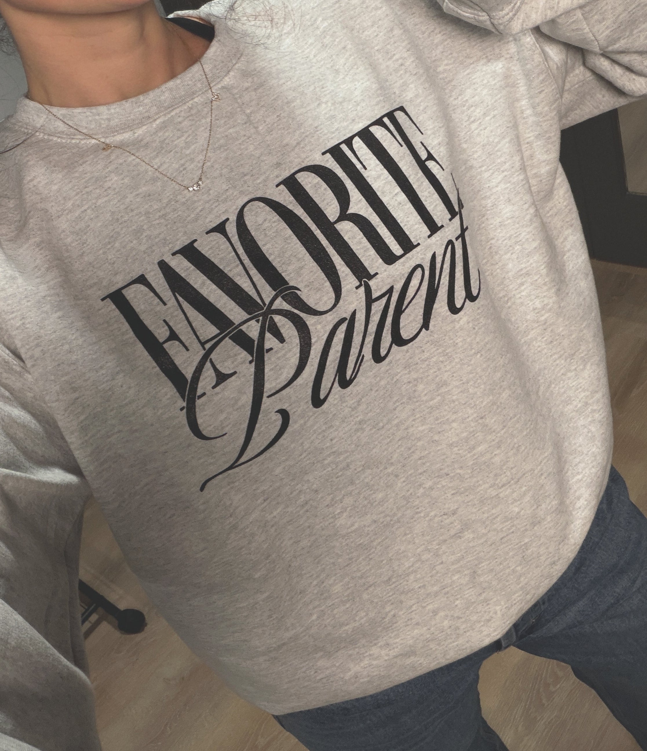 Favorite Parent Crewneck Sweatshirt-Ash Grey