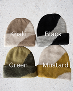 Simple Contrast Color Warm Knit Beanie