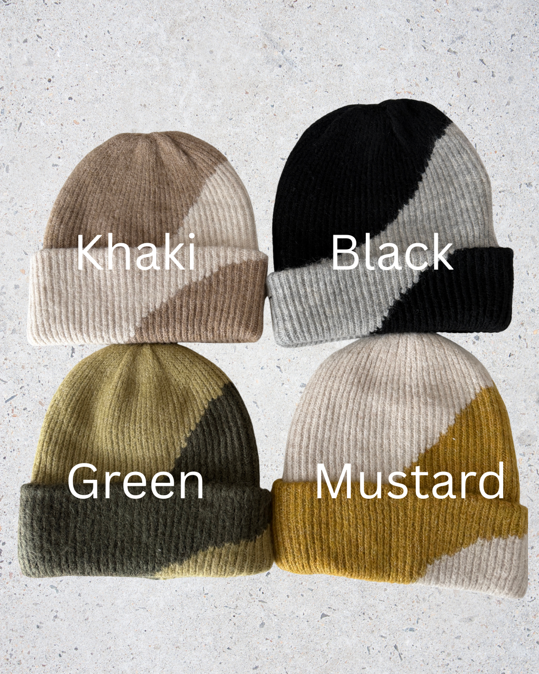 Simple Contrast Color Warm Knit Beanie