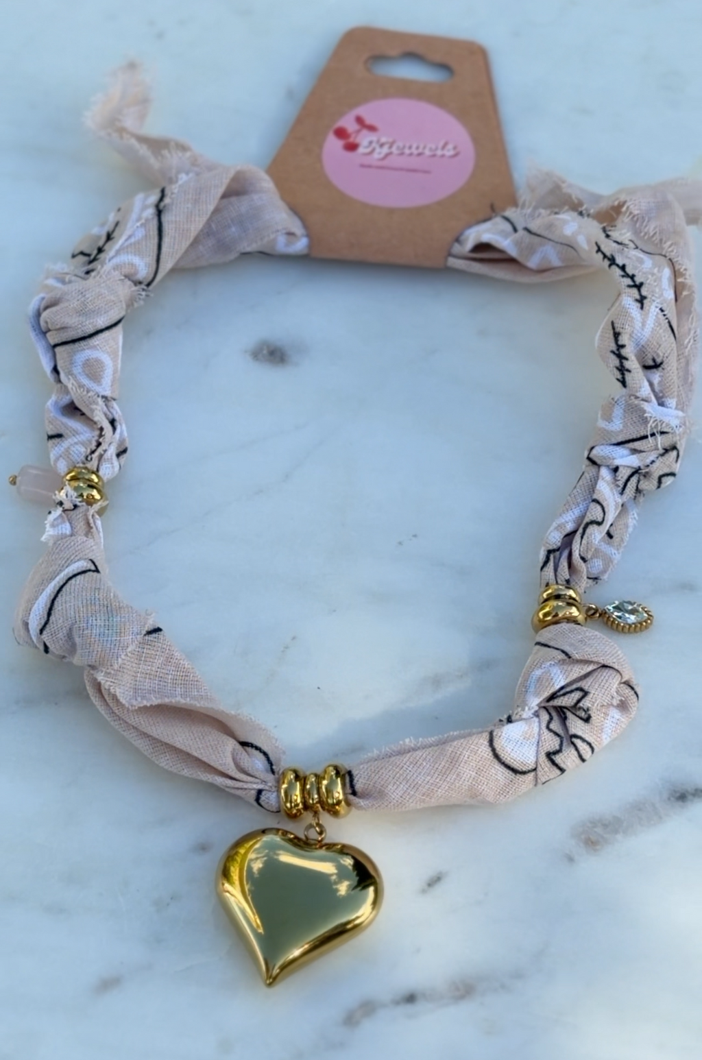 The Golden Heart Bandana Necklace