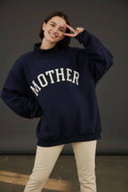 MOTHER Embroidered Mock Neck Sweatshirt