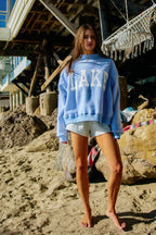 BEACH/LAKE Reversible Mock-neck Crop Sweatshirt