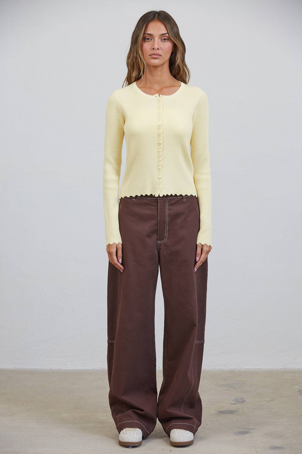 Playback Wide Contrast Seamed Pants