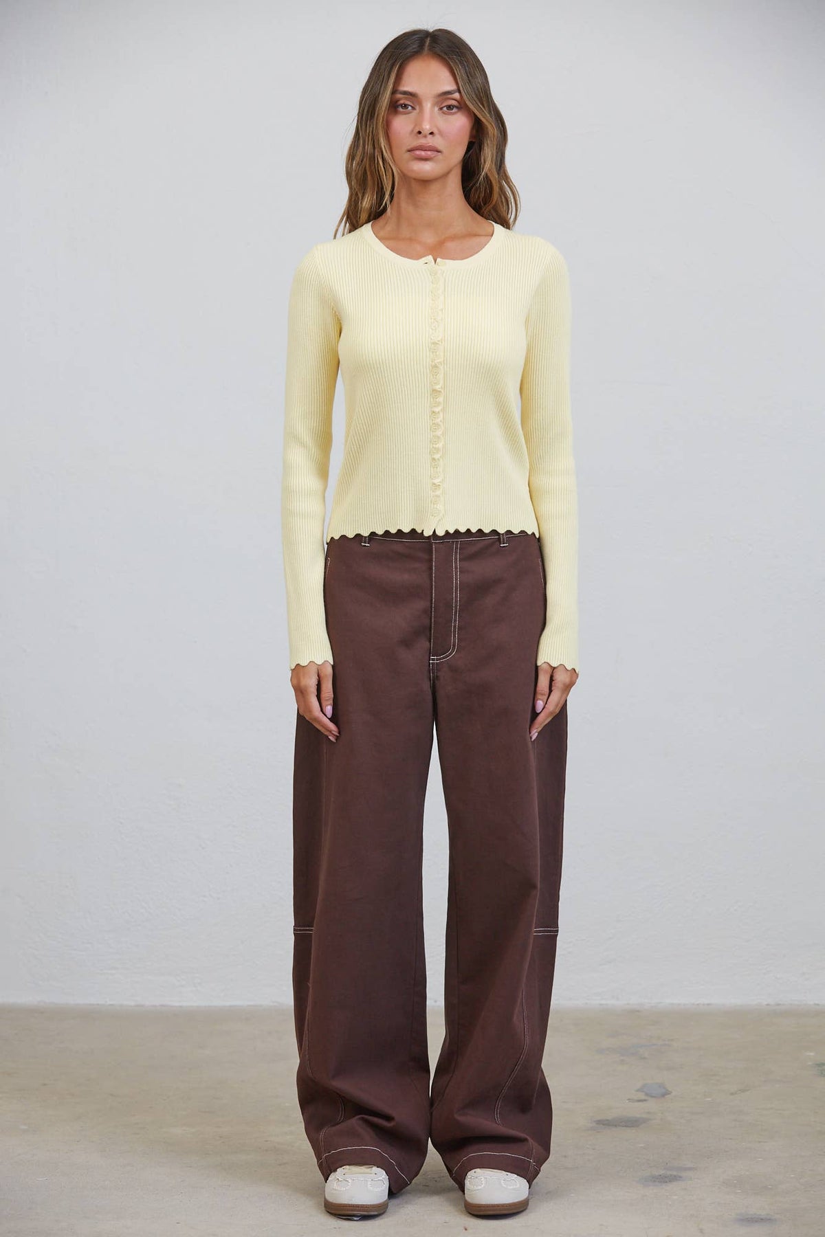Playback Wide Contrast Seamed Pants