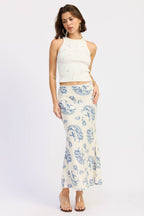 MERMAID MAXI SKIRT WITH LACE TRIM