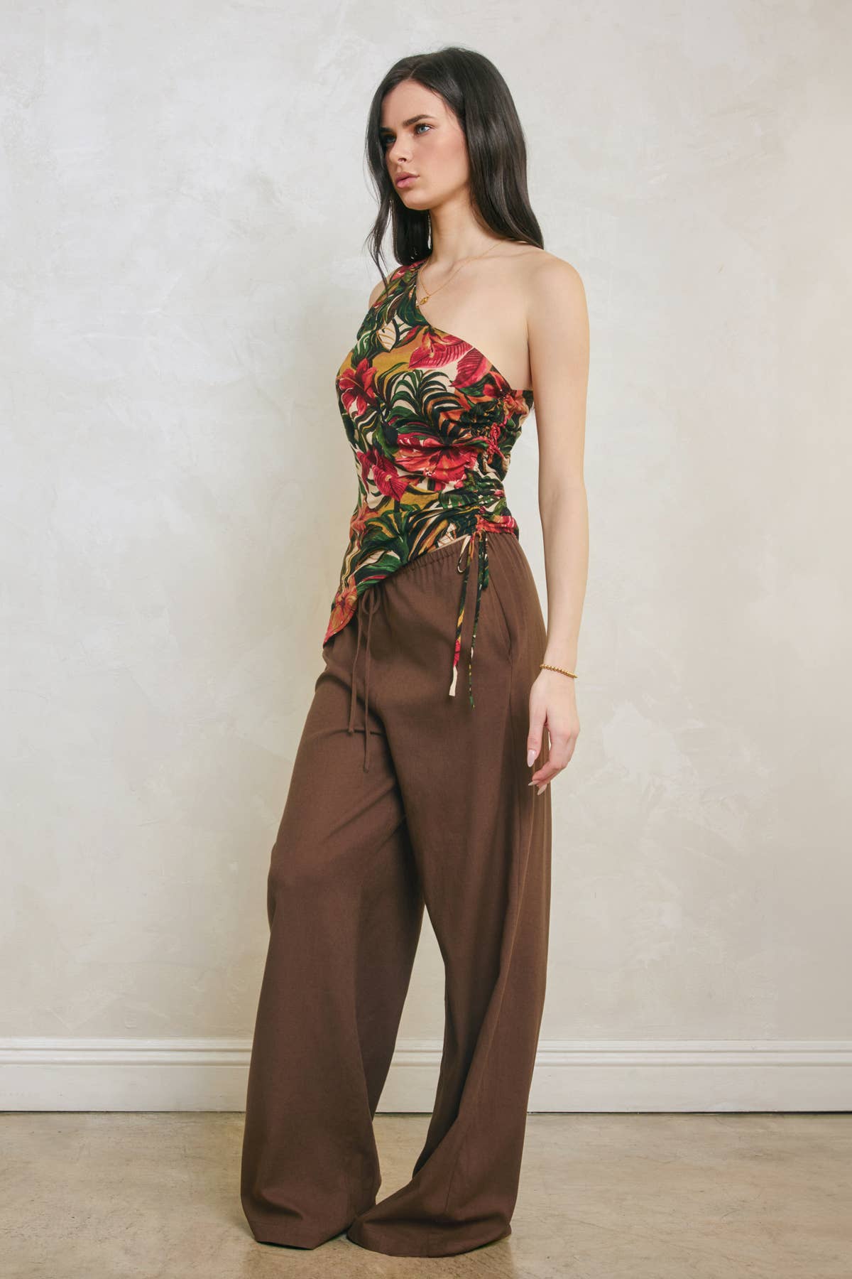 Linen Wide Leg Pull On Pants