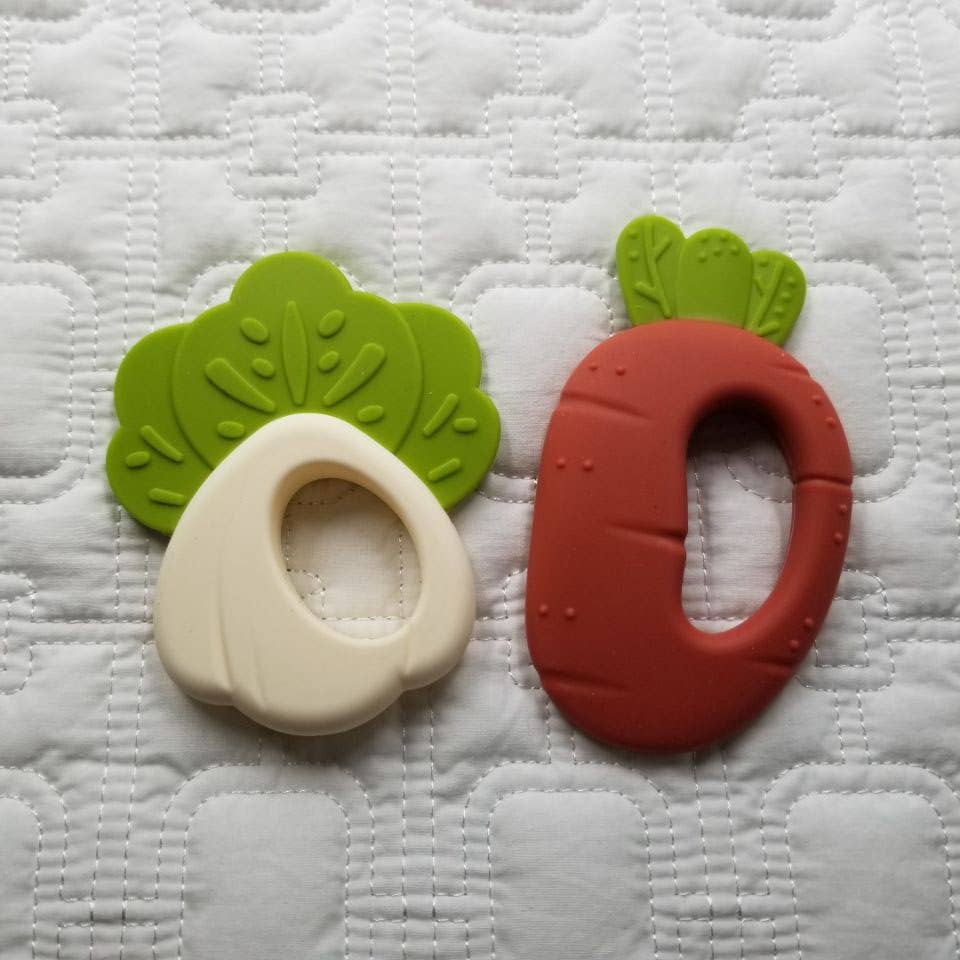 Carrots and Cabbage Veggie Silicone Teether Set