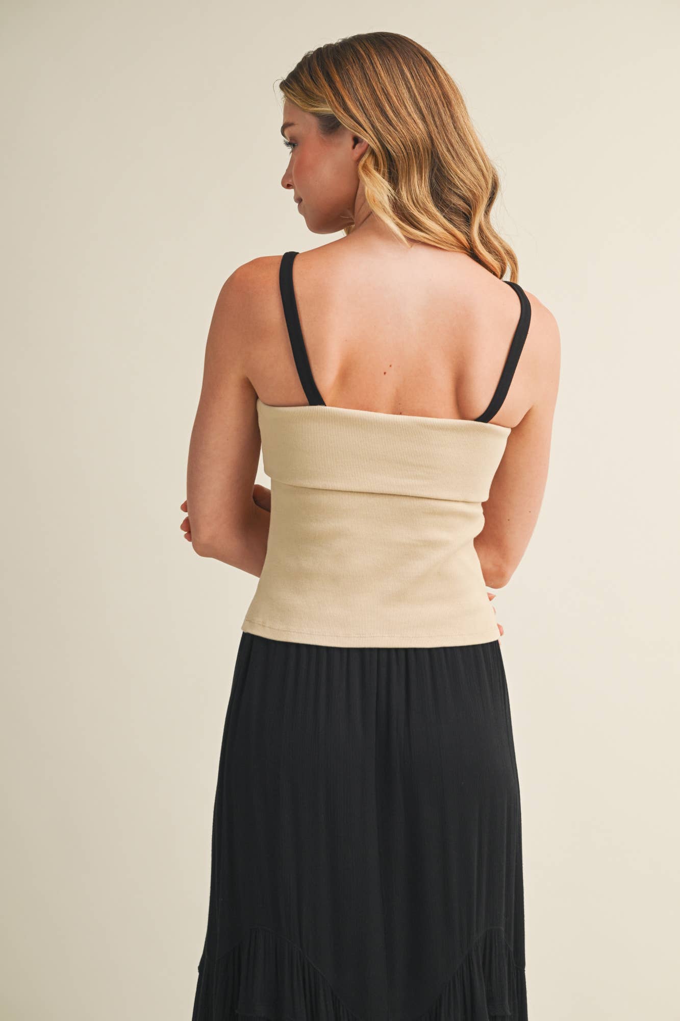 Square Neck Foldover Bandeau Top