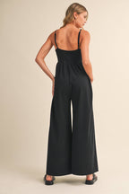 STRAPPY EMPIRE-WAIST WIDE-LEG JUMPSUIT