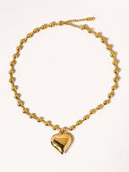 Paris 18K Gold Non-Tarnish Large Heart Chain Necklace