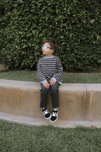 Kids Soft French Terry Cotton Stripe Sweatshirt
