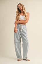 BARREL-LEG LIGHT WEIGHT DENIM JEANS