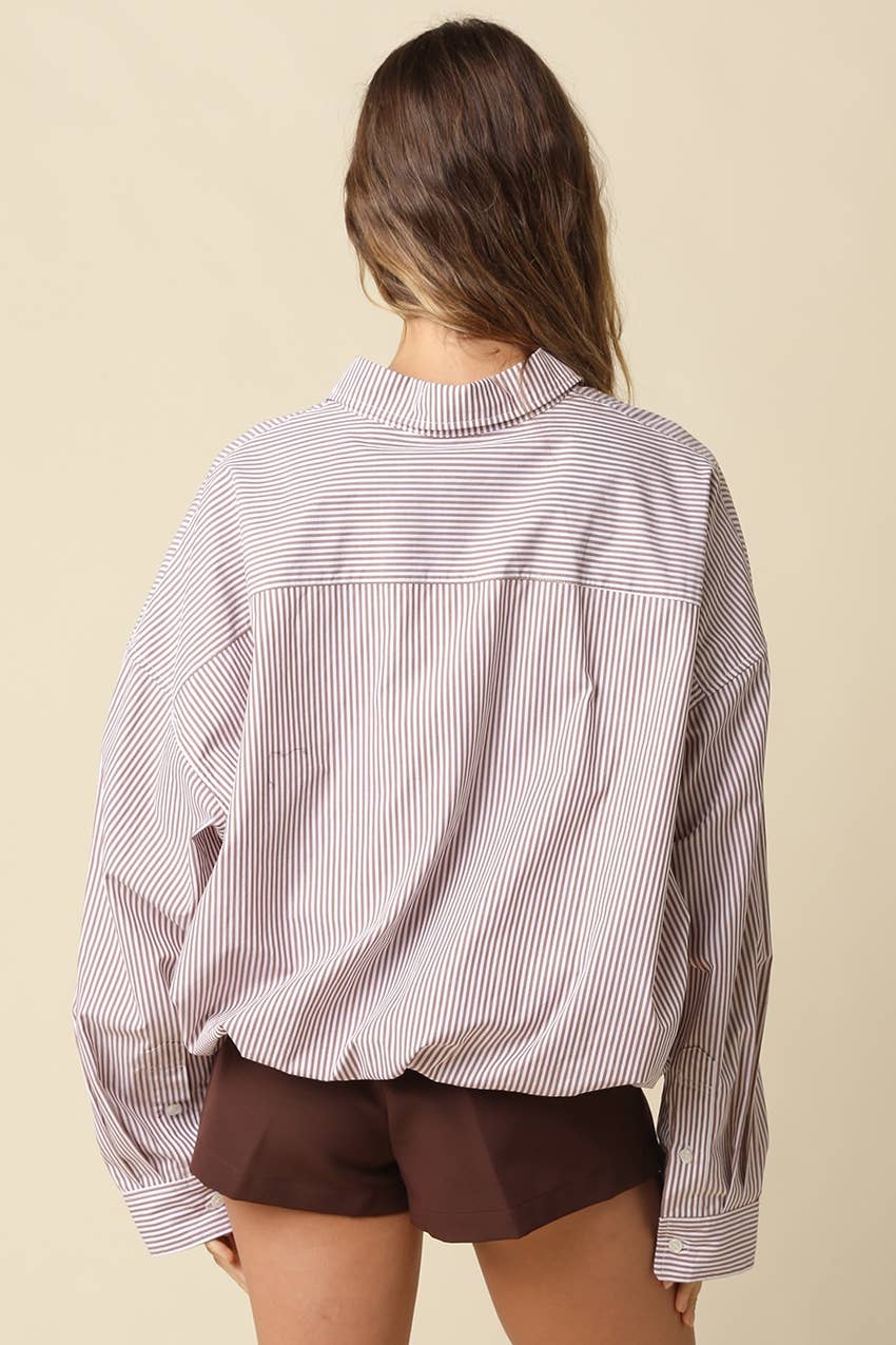 Indy Boyfriend Pinstripe Shirt