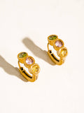 Azelia 18K Gold Non-Tarnish Colorful CZ Hoop Earrings