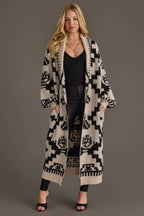 Cream & Black Western Cardigan