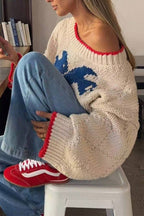 Cropped Knit Fish Sweater