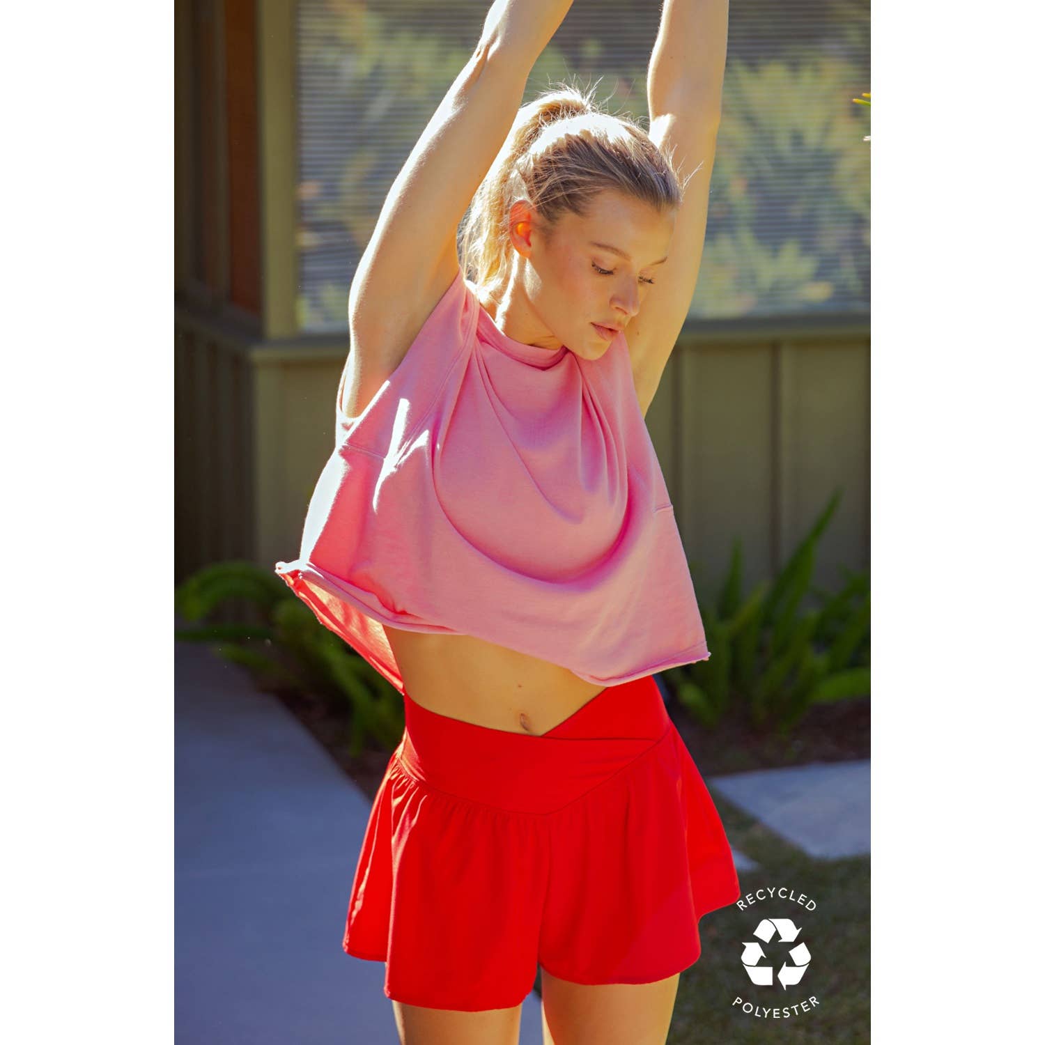 V CROSSOVER FLARED SHORTS- Espresso Brown