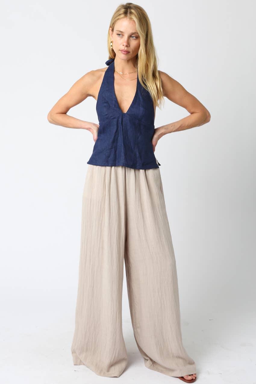 Charlie Halter Linen Top