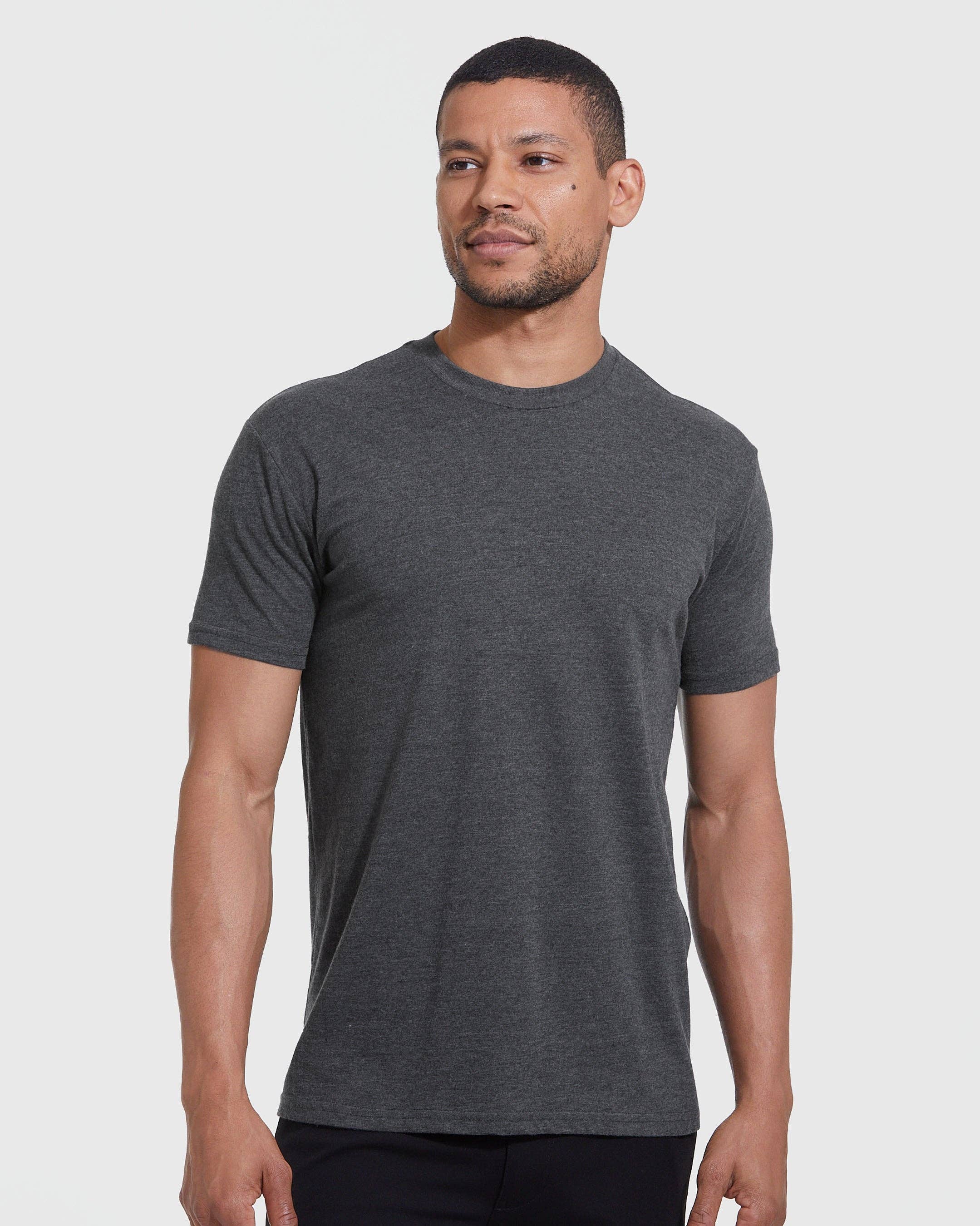Short Sleeve T-Shirt | Crew Neck | Heather Charcoal Gray