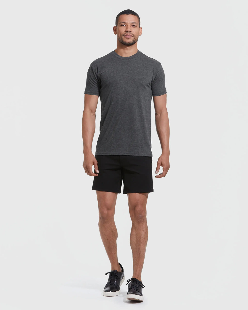 Short Sleeve T-Shirt | Crew Neck | Heather Charcoal Gray