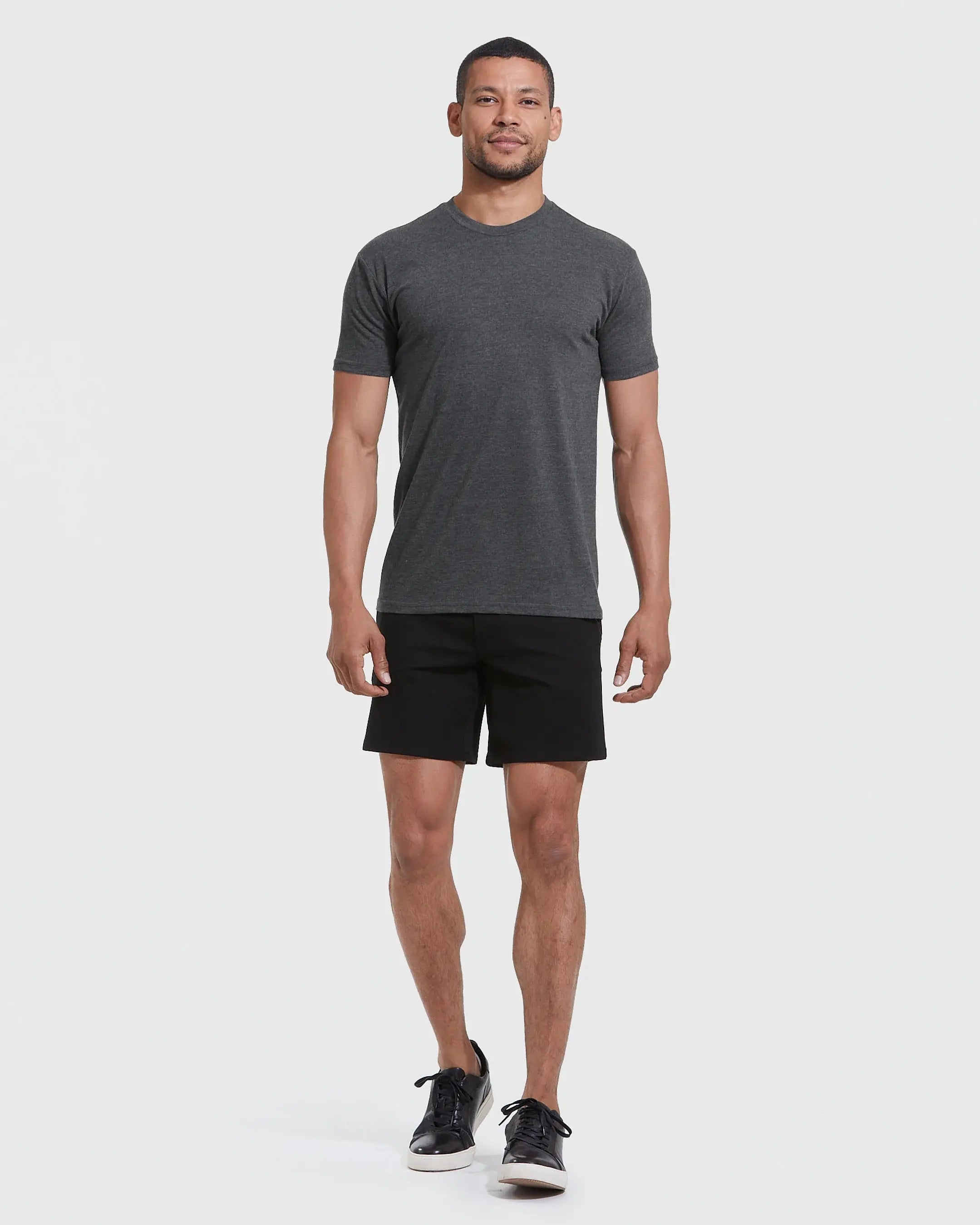 Short Sleeve T-Shirt | Crew Neck | Heather Charcoal Gray