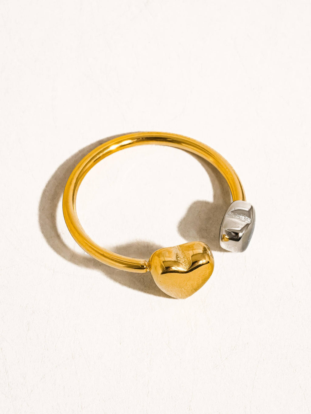 Loanni 18K Non-Tarnish Two Tone Heart Ring
