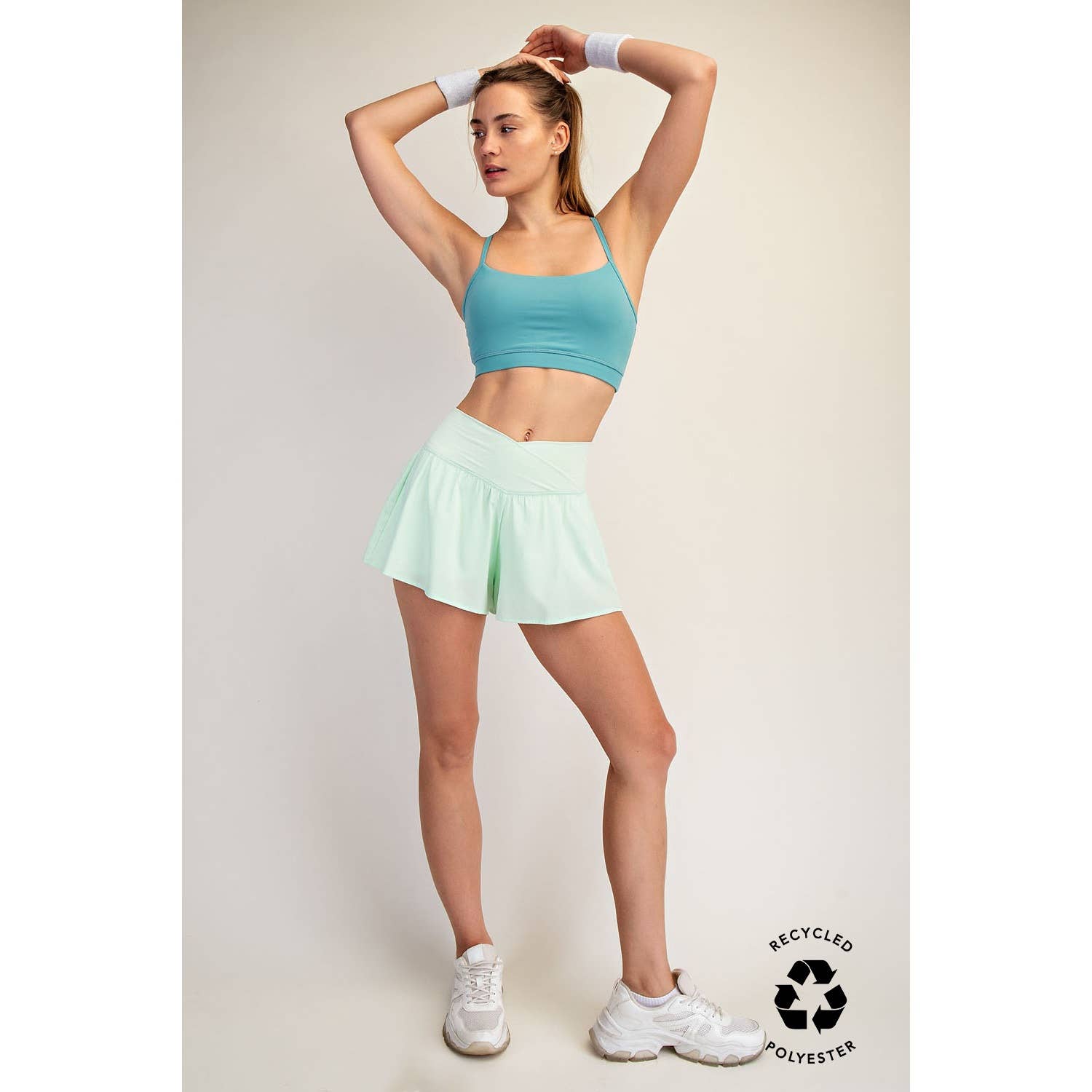 V CROSSOVER FLARED SHORTS- Espresso Brown