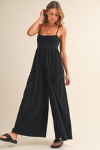 STRAPPY EMPIRE-WAIST WIDE-LEG JUMPSUIT