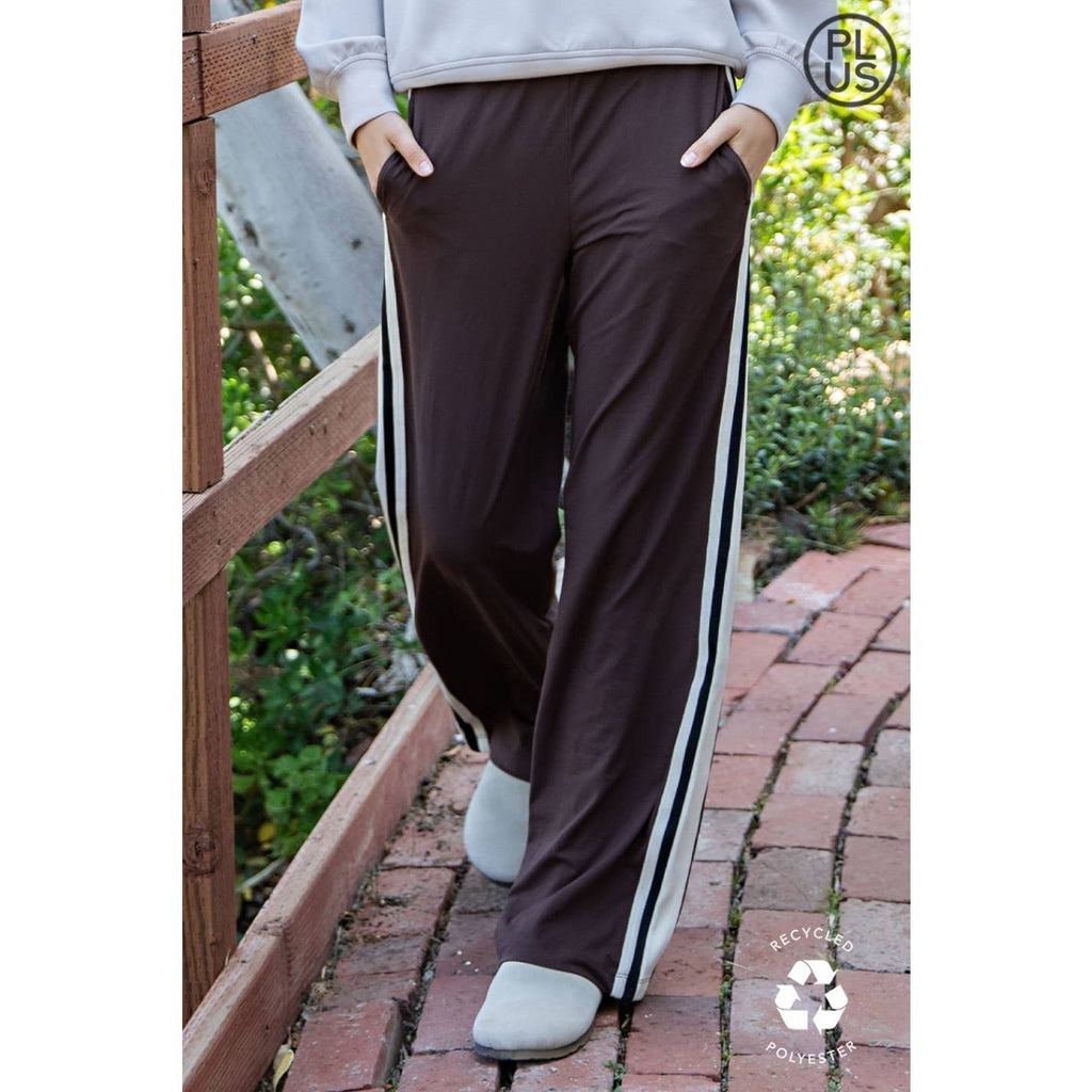 PLUS SIZE BUTTER SOFT SIDE CONTRAST STRAIGHT PANT
