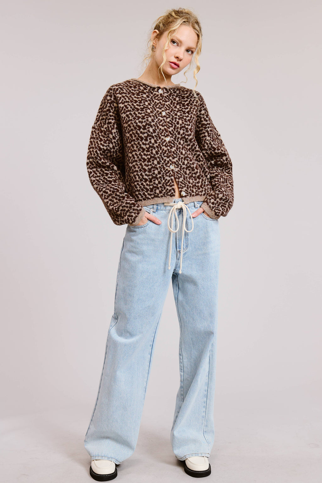 Cheetah Print Knit Cardigan