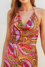 Sun Loving Halter Cowl Neck Crop Top