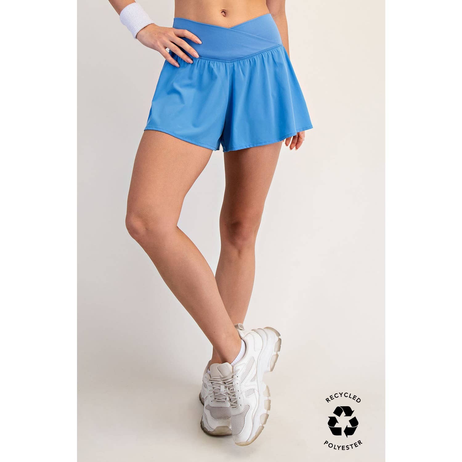 V CROSSOVER FLARED SHORTS- Espresso Brown