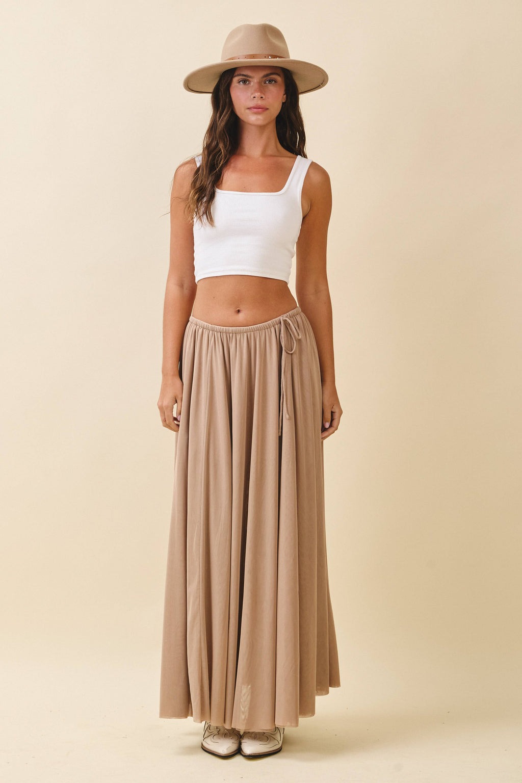 Flowy Mesh Maxi Skirt
