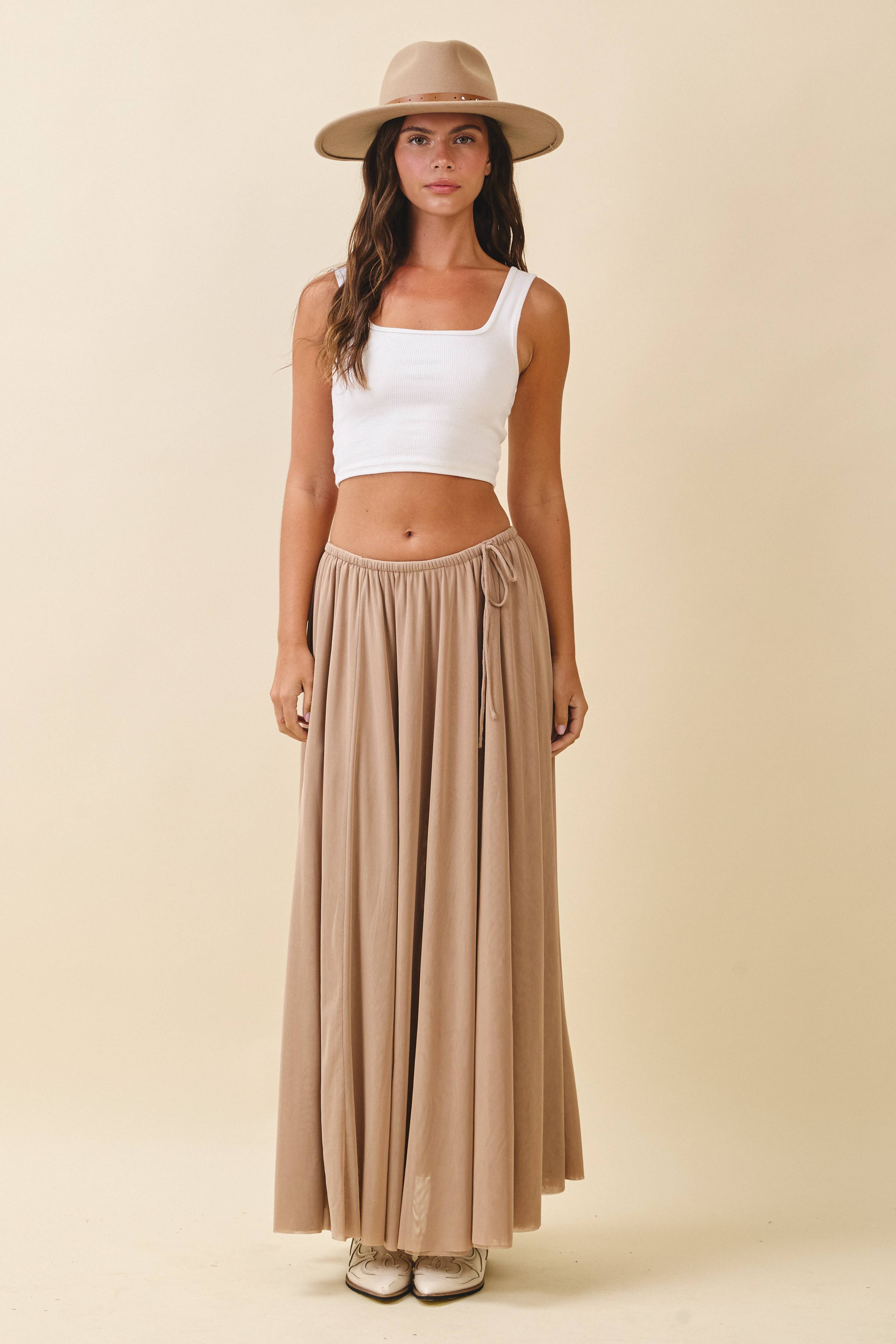 Flowy Mesh Maxi Skirt