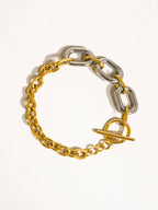 Lanni 18K Gold Non-Tarnish Multi Chain Bracelet: Gold and Silver