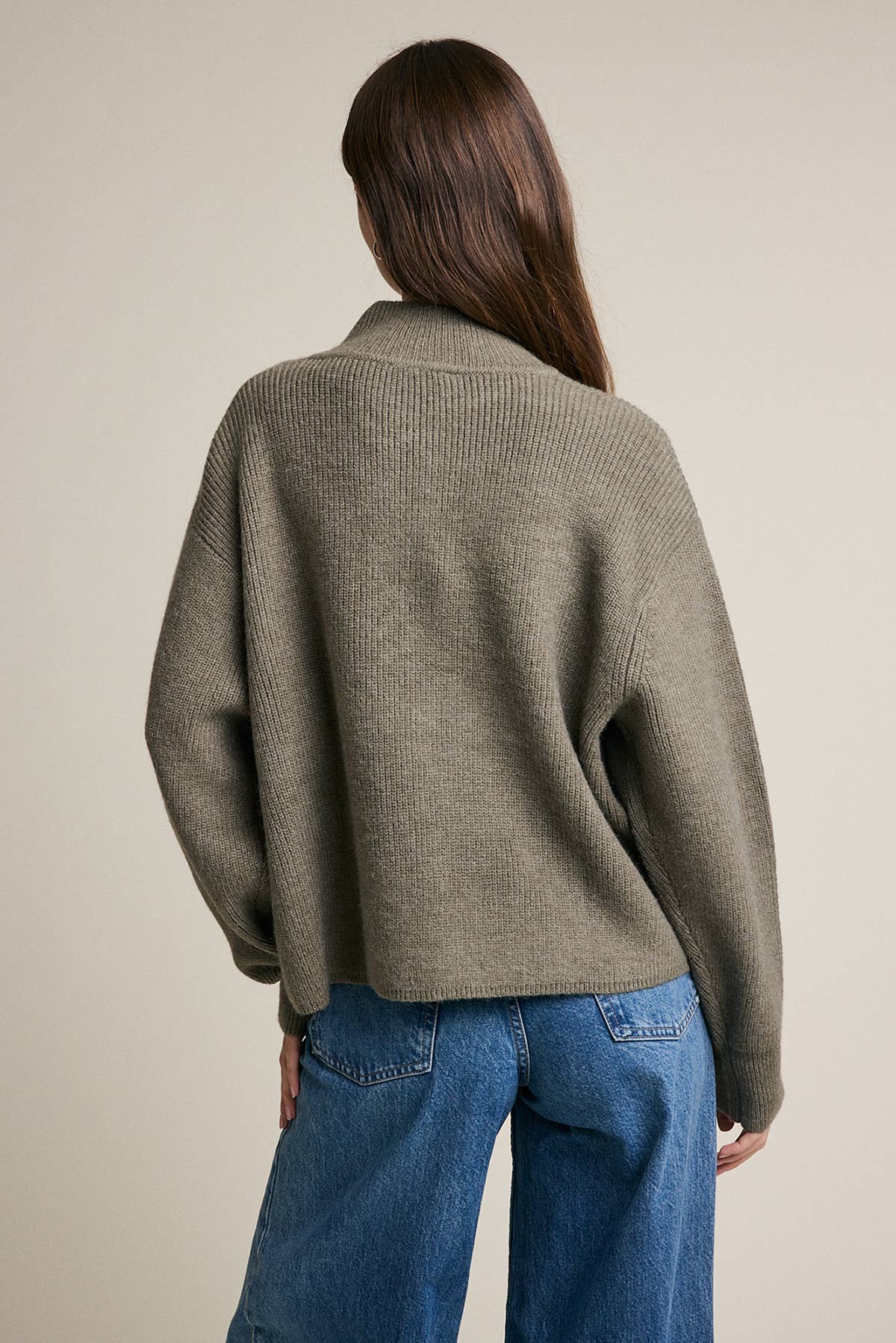 Half Zip Mock Neck Knit Sweater