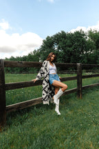 Cream & Black Western Cardigan