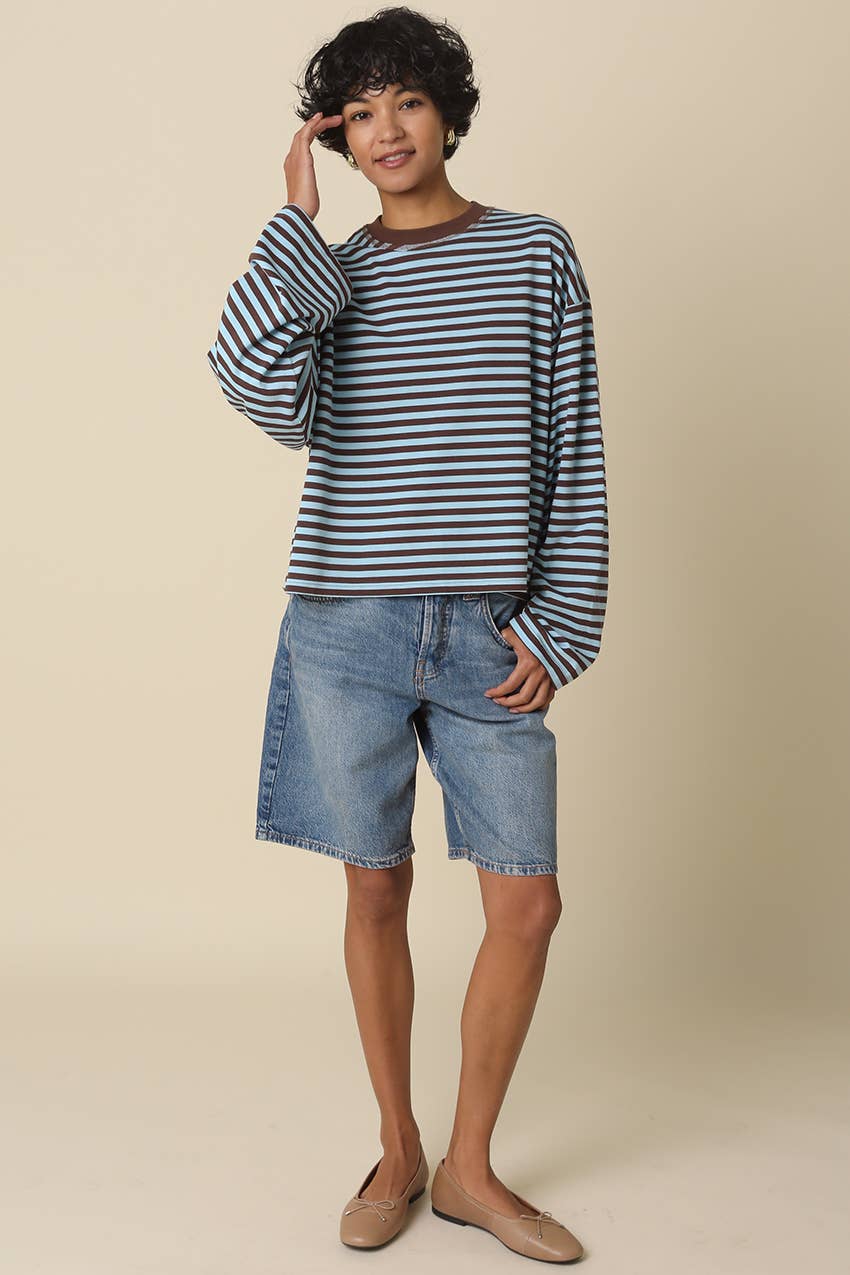 Anna Stripe Long-Sleeve Top