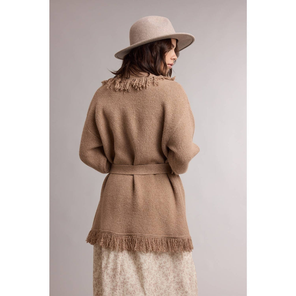 Fringe Belted Cardigan