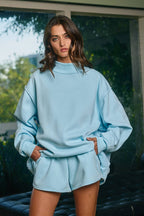 Solid Reversible Mock Neck Sweatshirt
