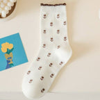 WOMAN BREATHABLE FLORAL COTTON SOCKS | 40S02067