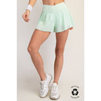 V CROSSOVER FLARED SHORTS- Espresso Brown