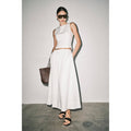 Zoey Linen Blend Sleeveless Crop Top Maxi Skirt Set