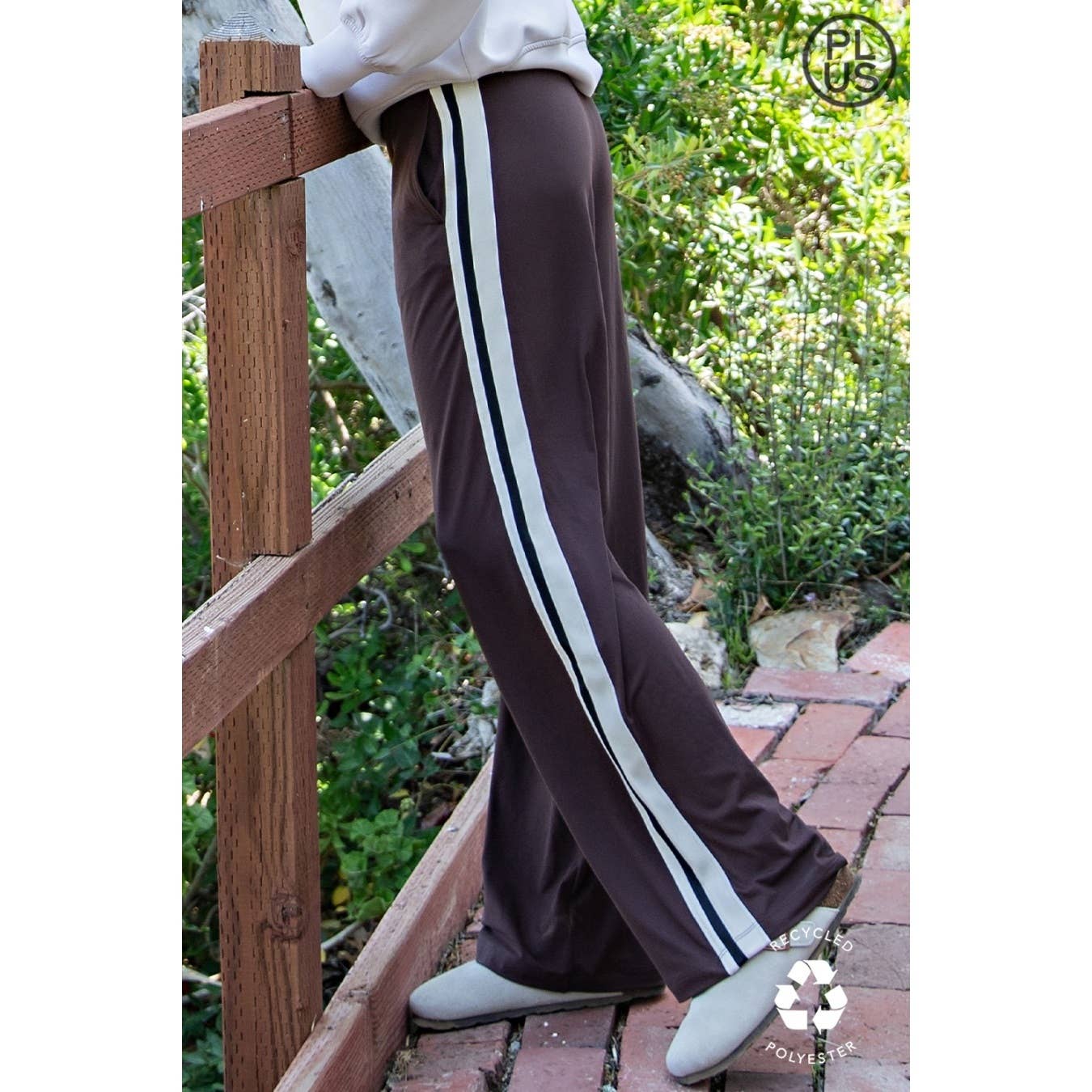 PLUS SIZE BUTTER SOFT SIDE CONTRAST STRAIGHT PANT