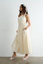 One Shoulder Poplin Maxi Dress