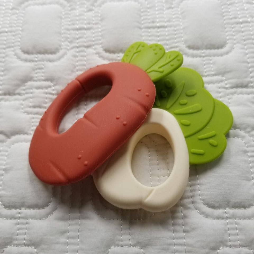 Carrots and Cabbage Veggie Silicone Teether Set