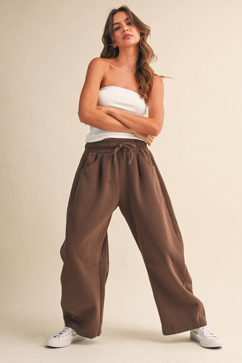 BARREL SWEATPANTS WITH SIDE POCKETS