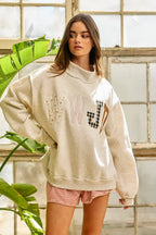 WWJD Embroidered Mock-neck Sweatshirt