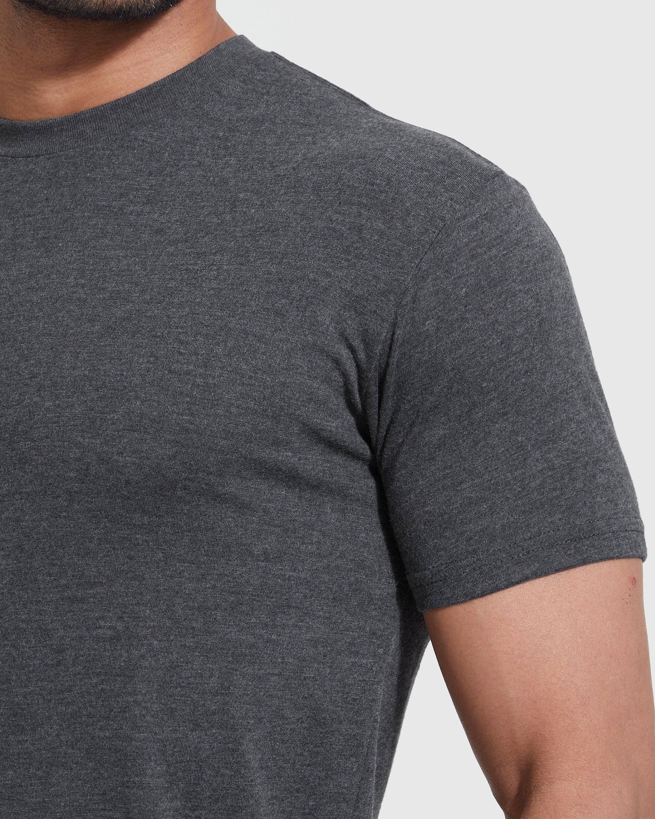 Short Sleeve T-Shirt | Crew Neck | Heather Charcoal Gray